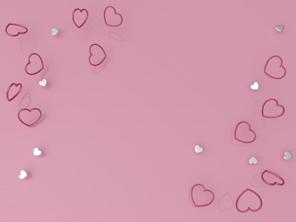 a pink background with lots of hearts on it