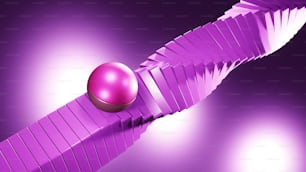Un objeto púrpura con una bola rosa encima