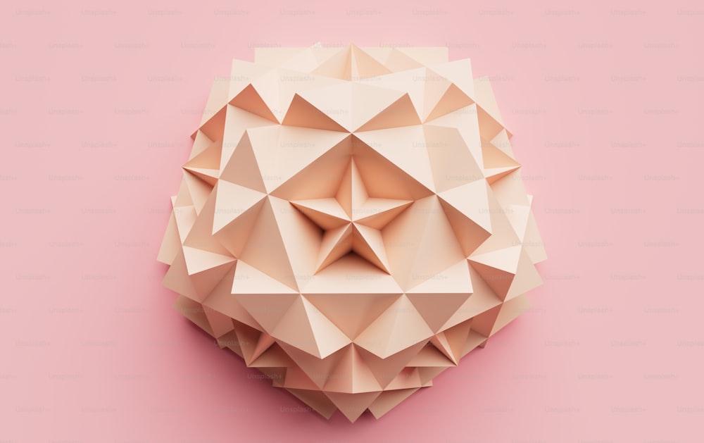 a pink background with an abstract geometric design