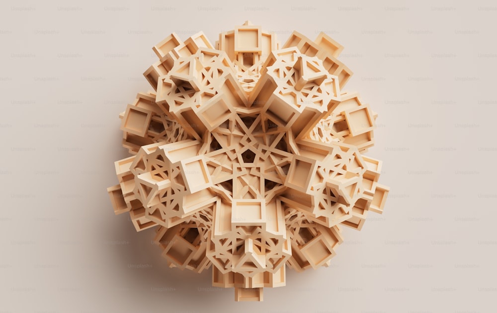 a circular object made out of wooden blocks