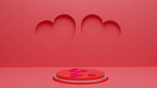 Un oggetto a forma di cuore su una superficie rosa