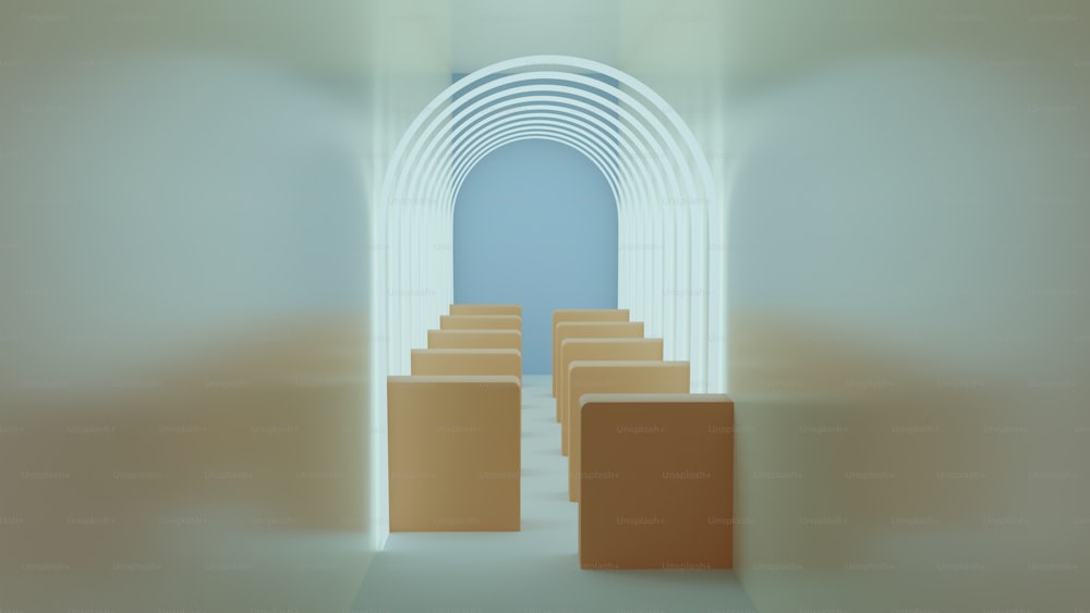 a bunch of boxes that are in a room