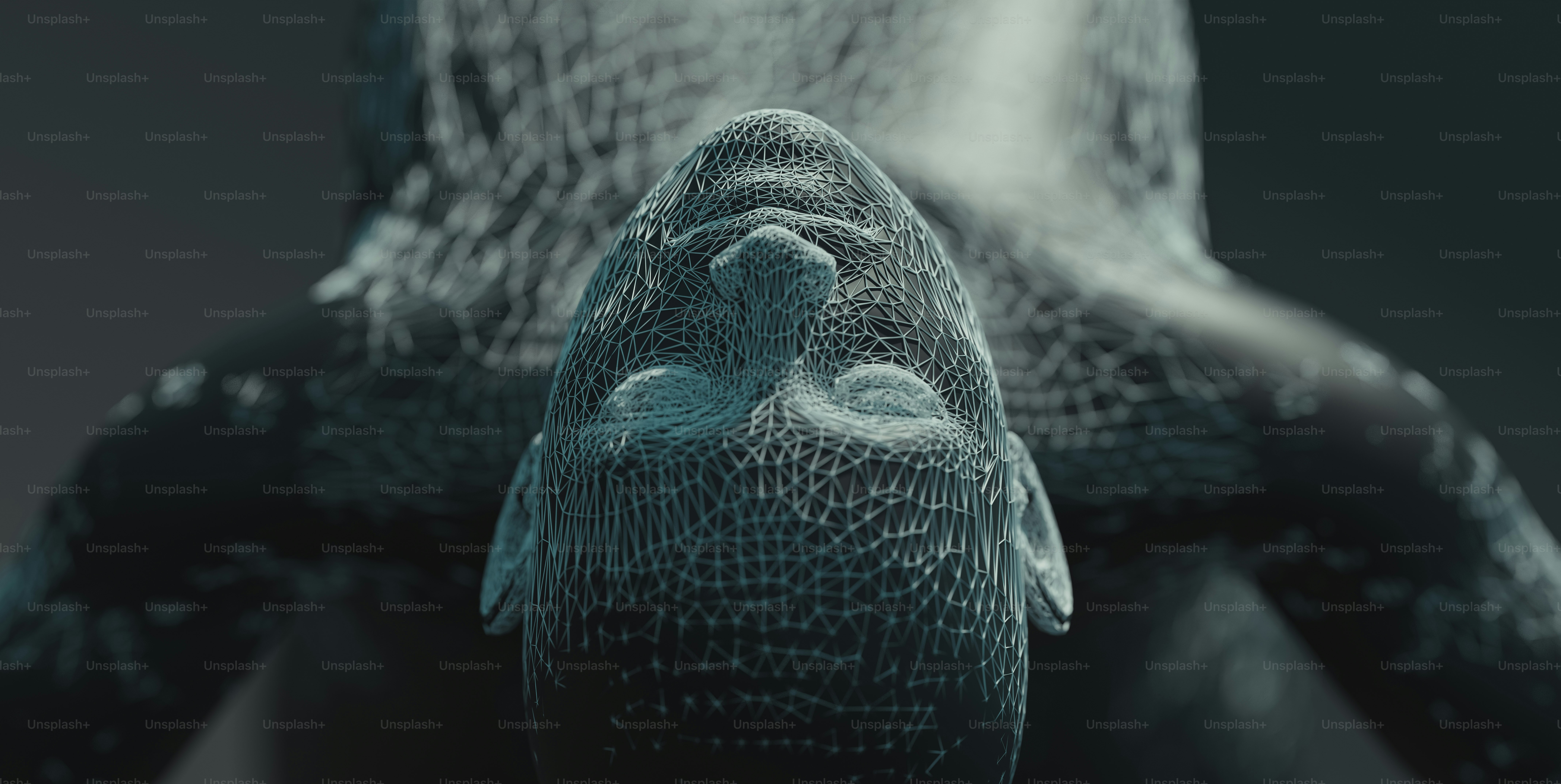 a black and white photo of a person's head