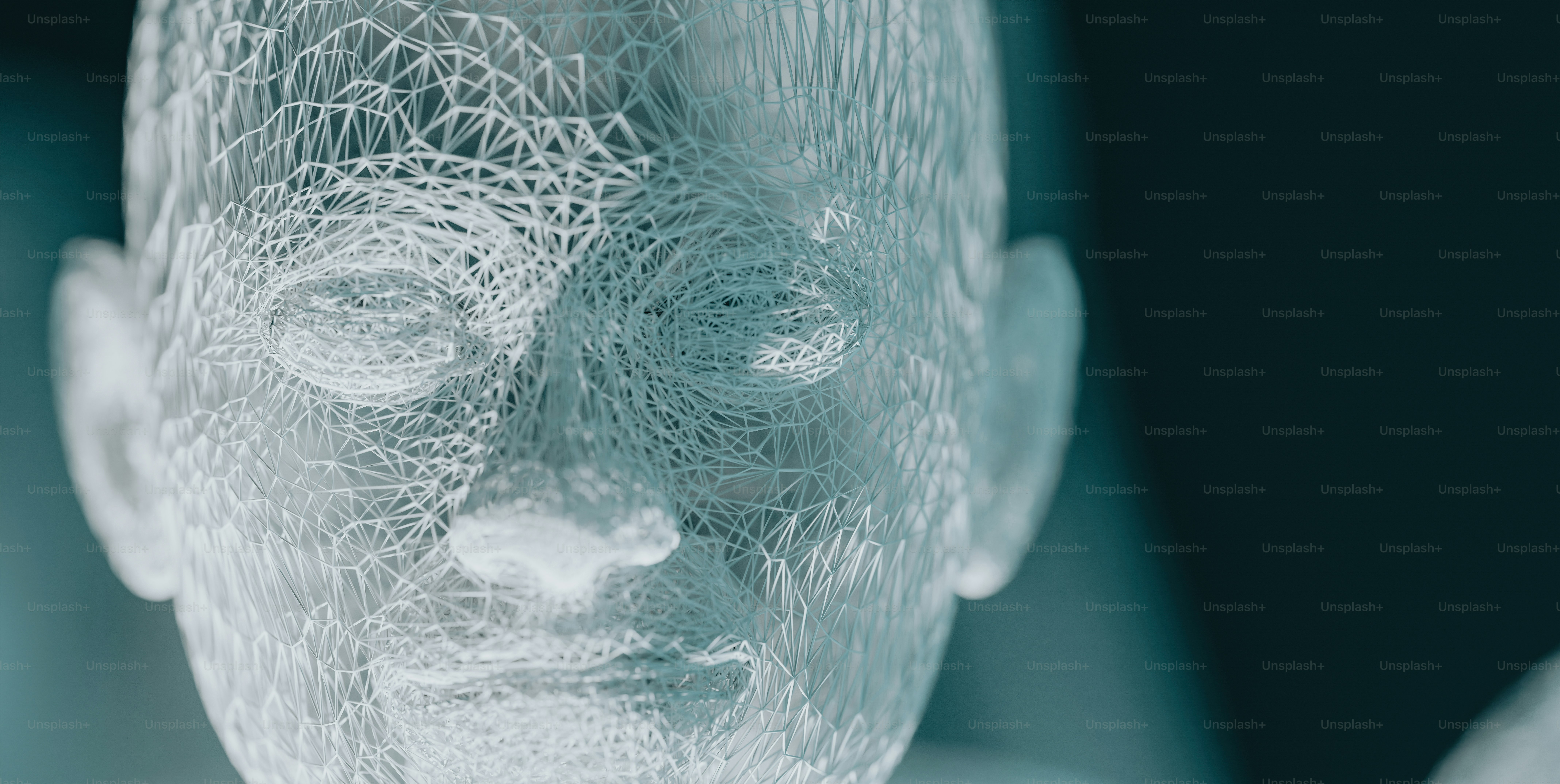 a close up of a wire sculpture of a person's face