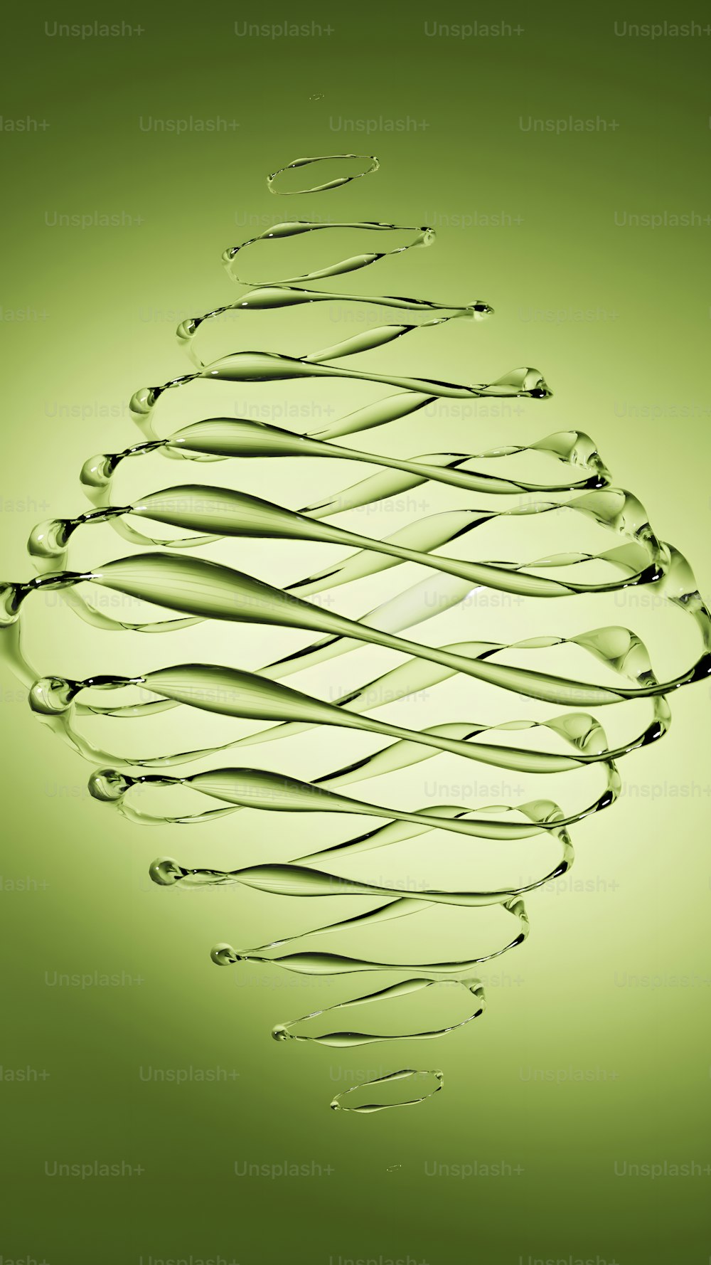 un fond vert avec un dessin en spirale