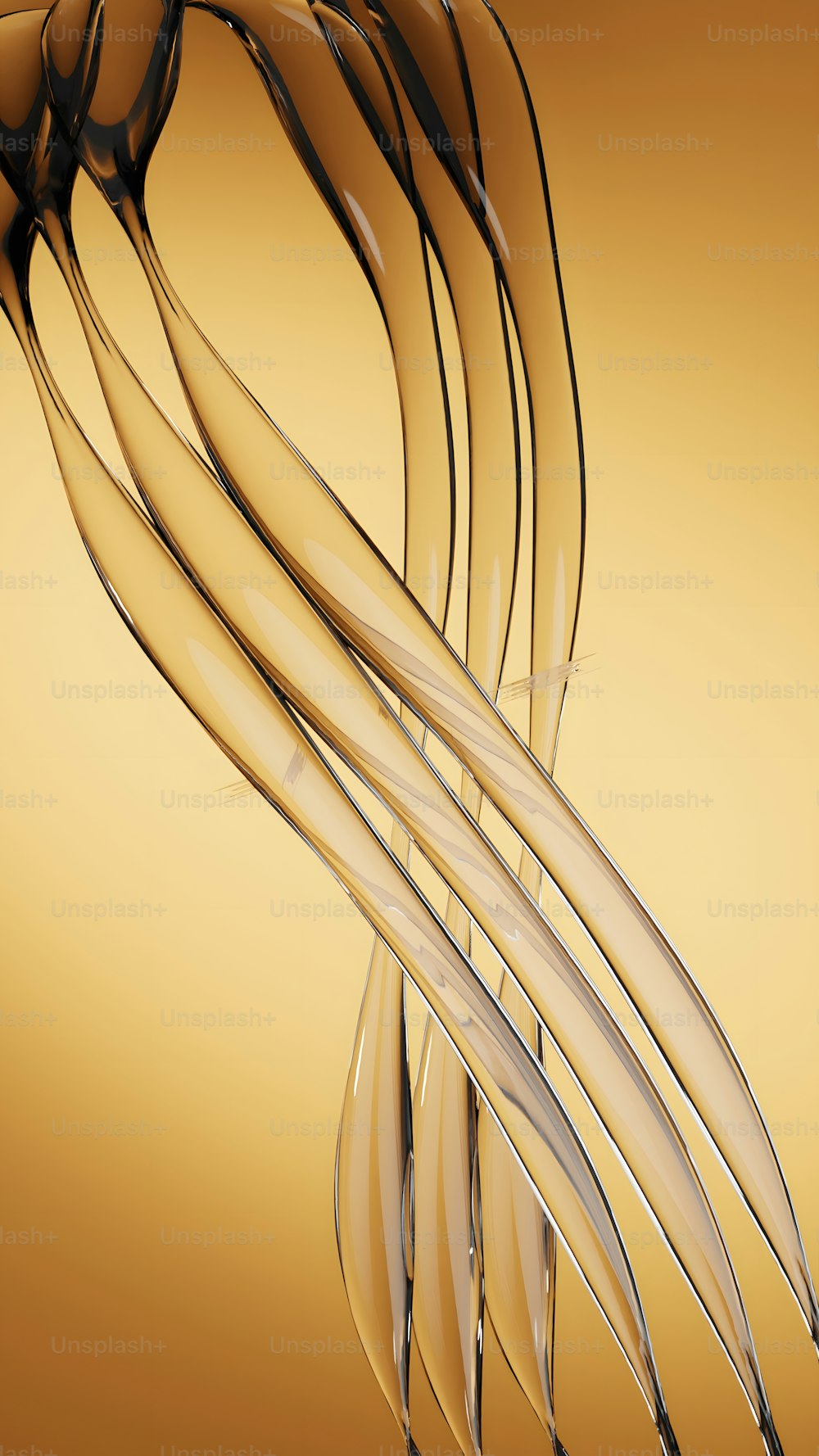 a close up of a wavy design on a yellow background