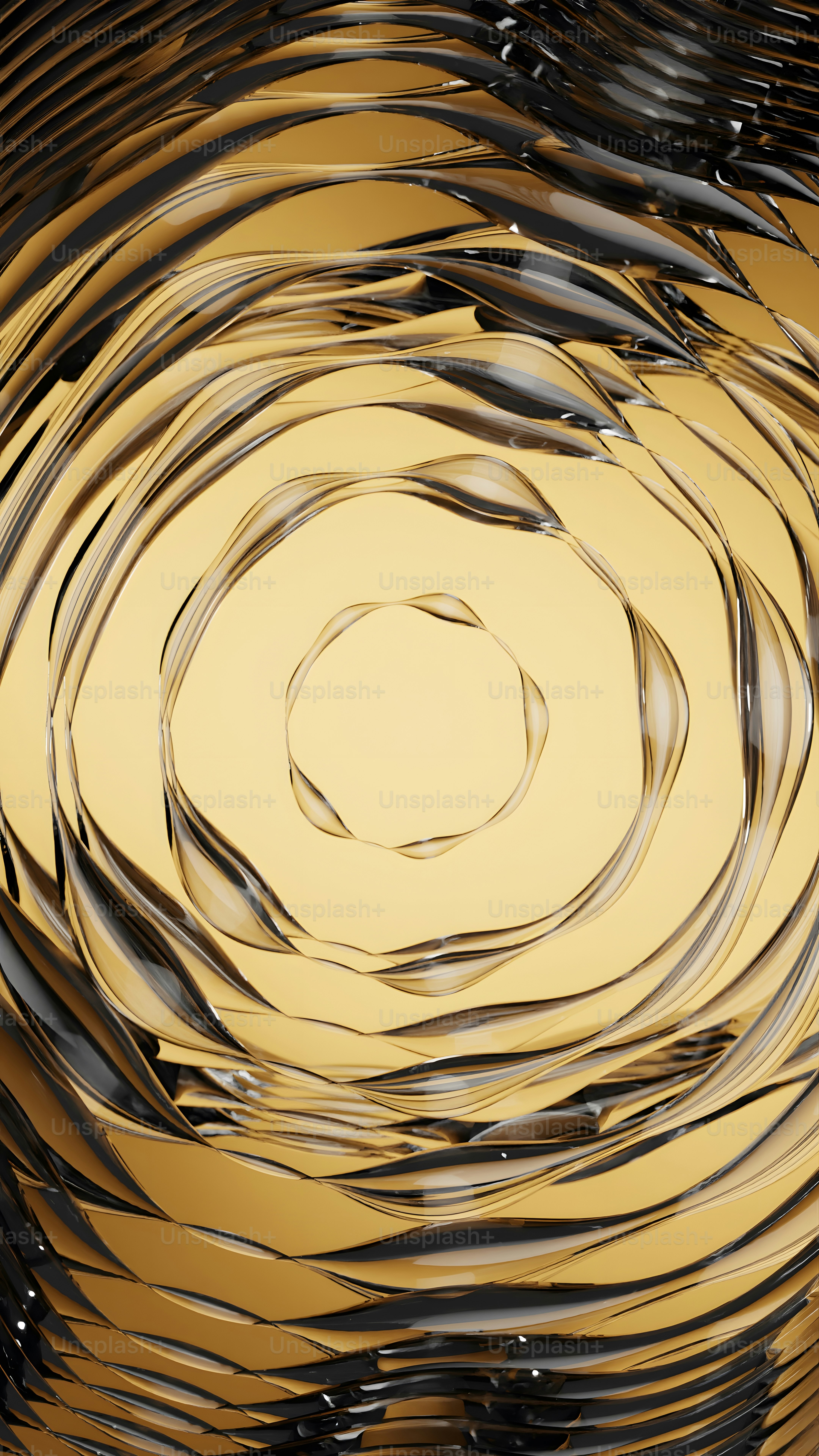 Une photo abstraite d’une spirale de plumes noires