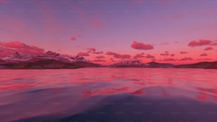 a view of a lake with mountains in the background