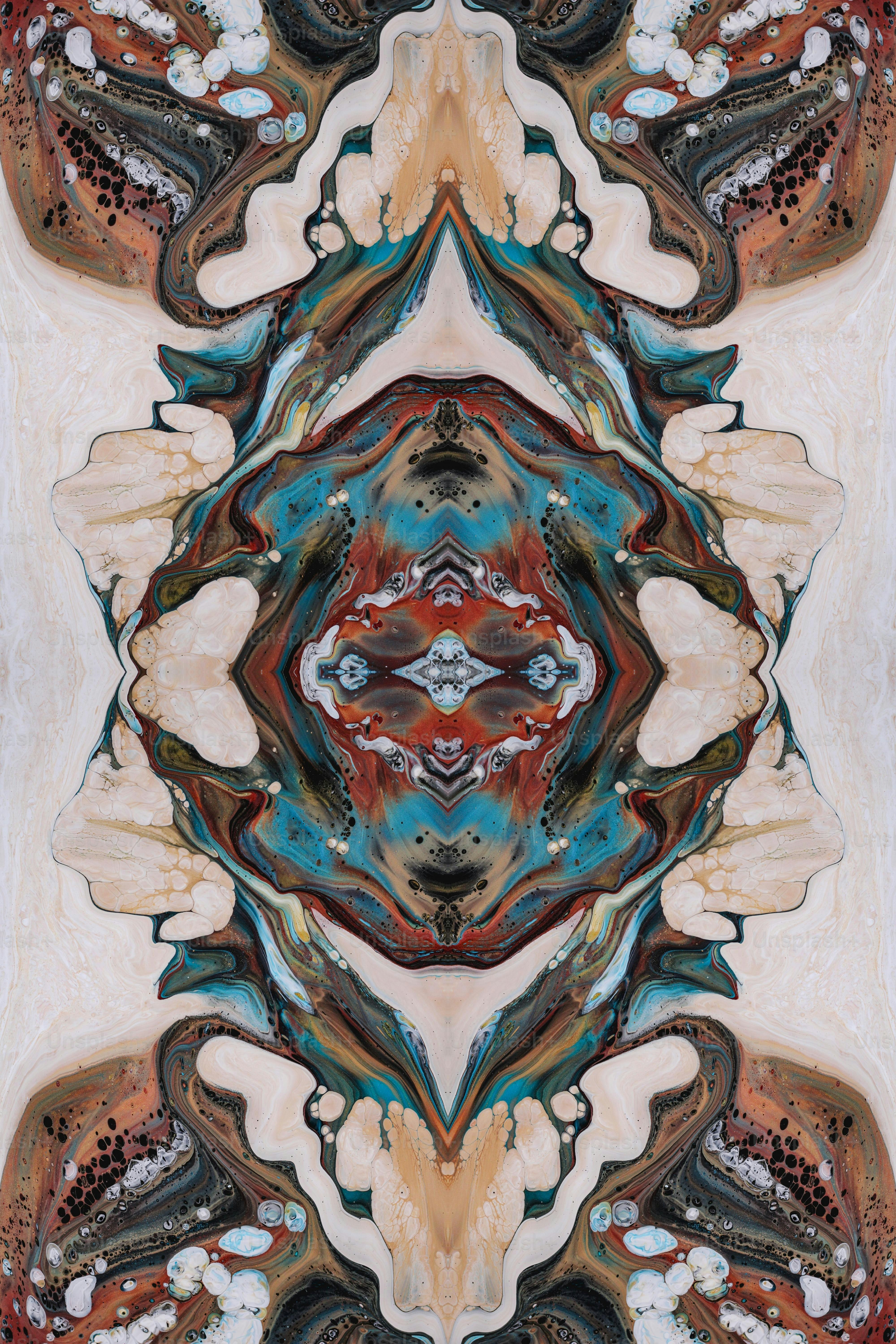 A picture of a pattern made up of different shapes photo – Liquid art ...