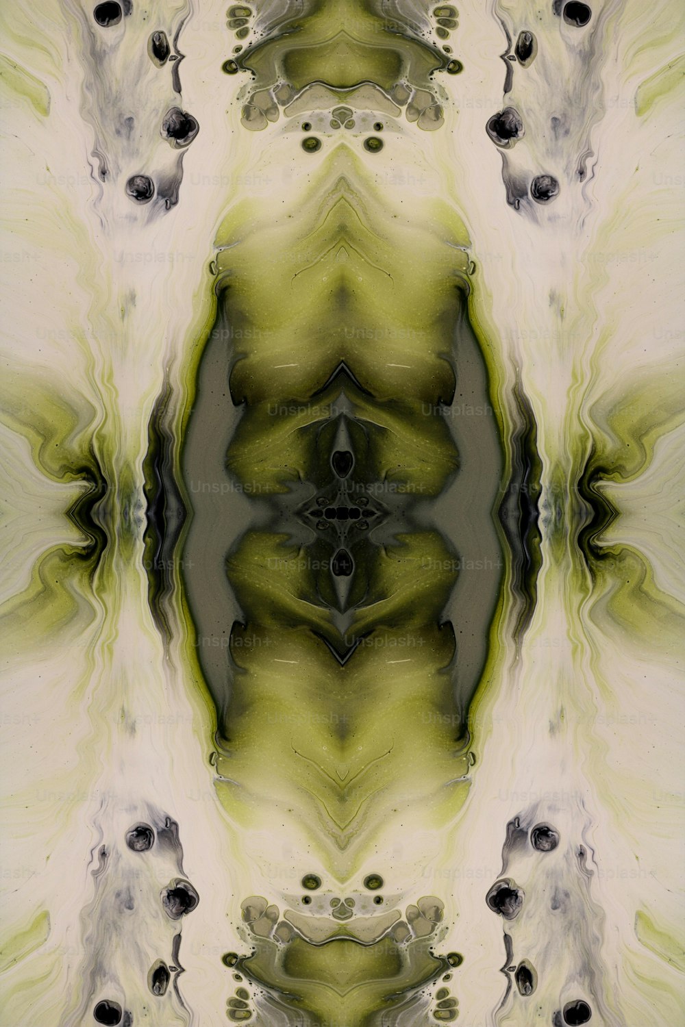 Una imagen de un diseño abstracto verde y blanco