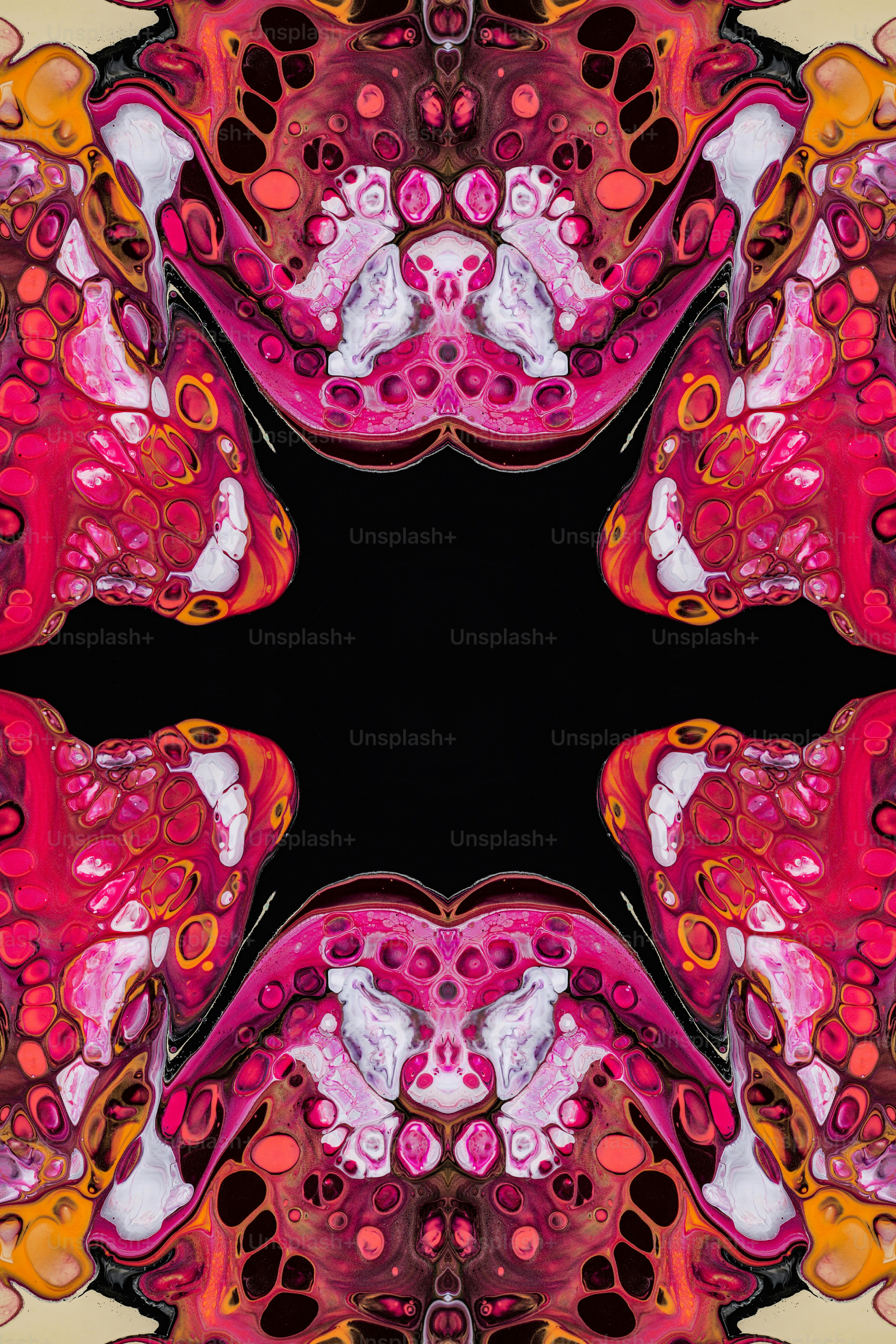 a colorful kaleii design with a black background