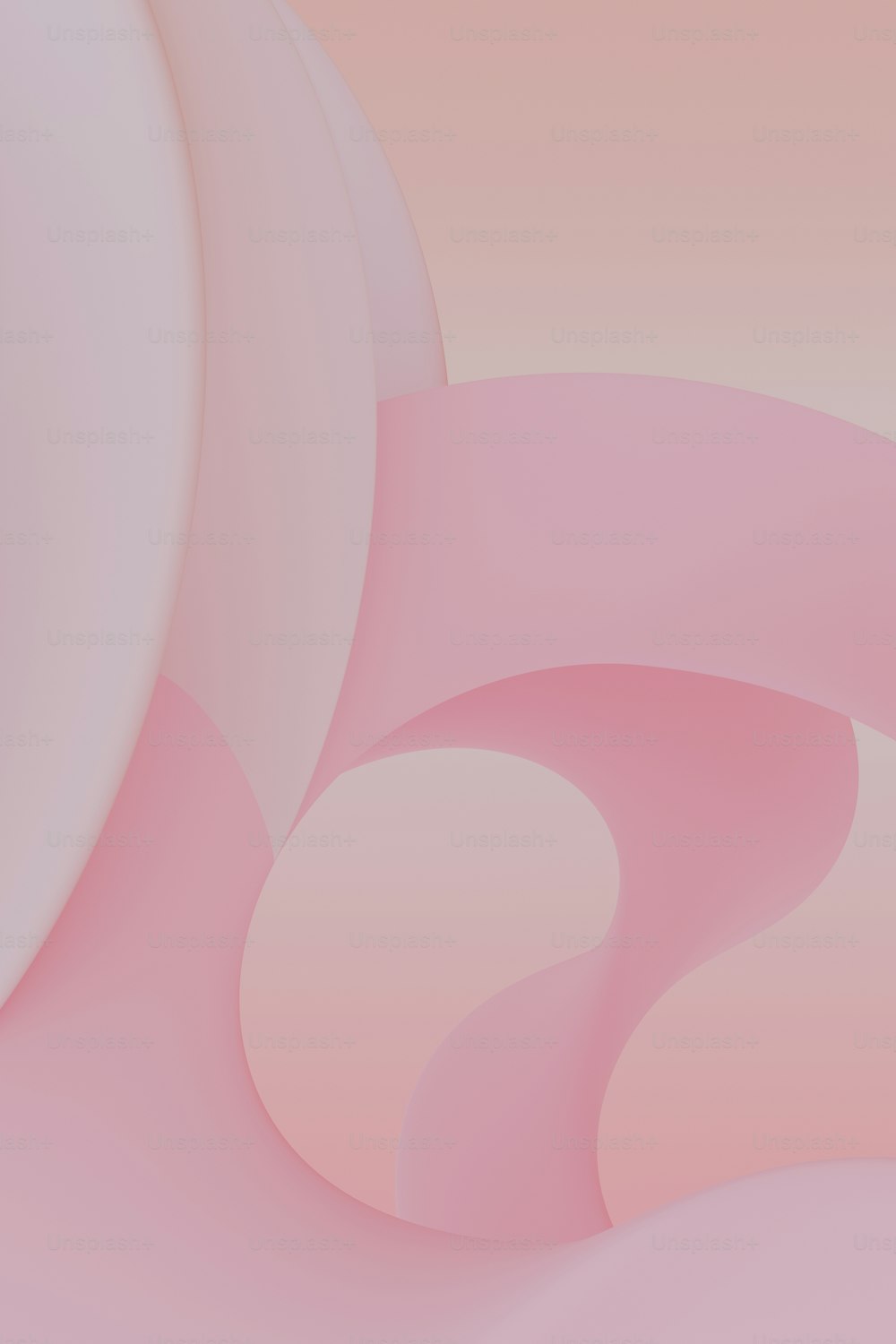 uno sfondo astratto rosa e bianco con forme curve