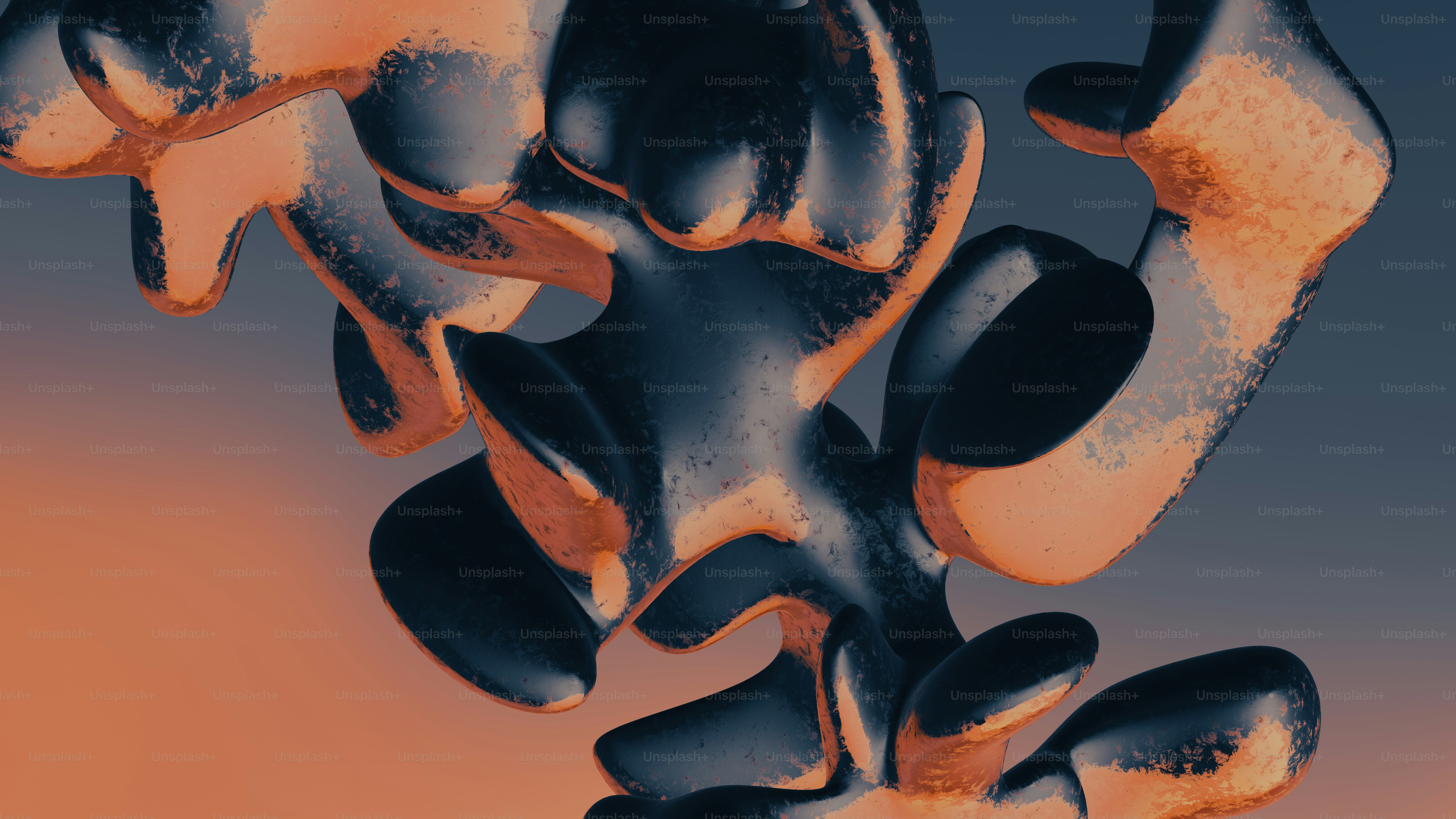 黒とオレンジのオブジェクトのクローズアップ