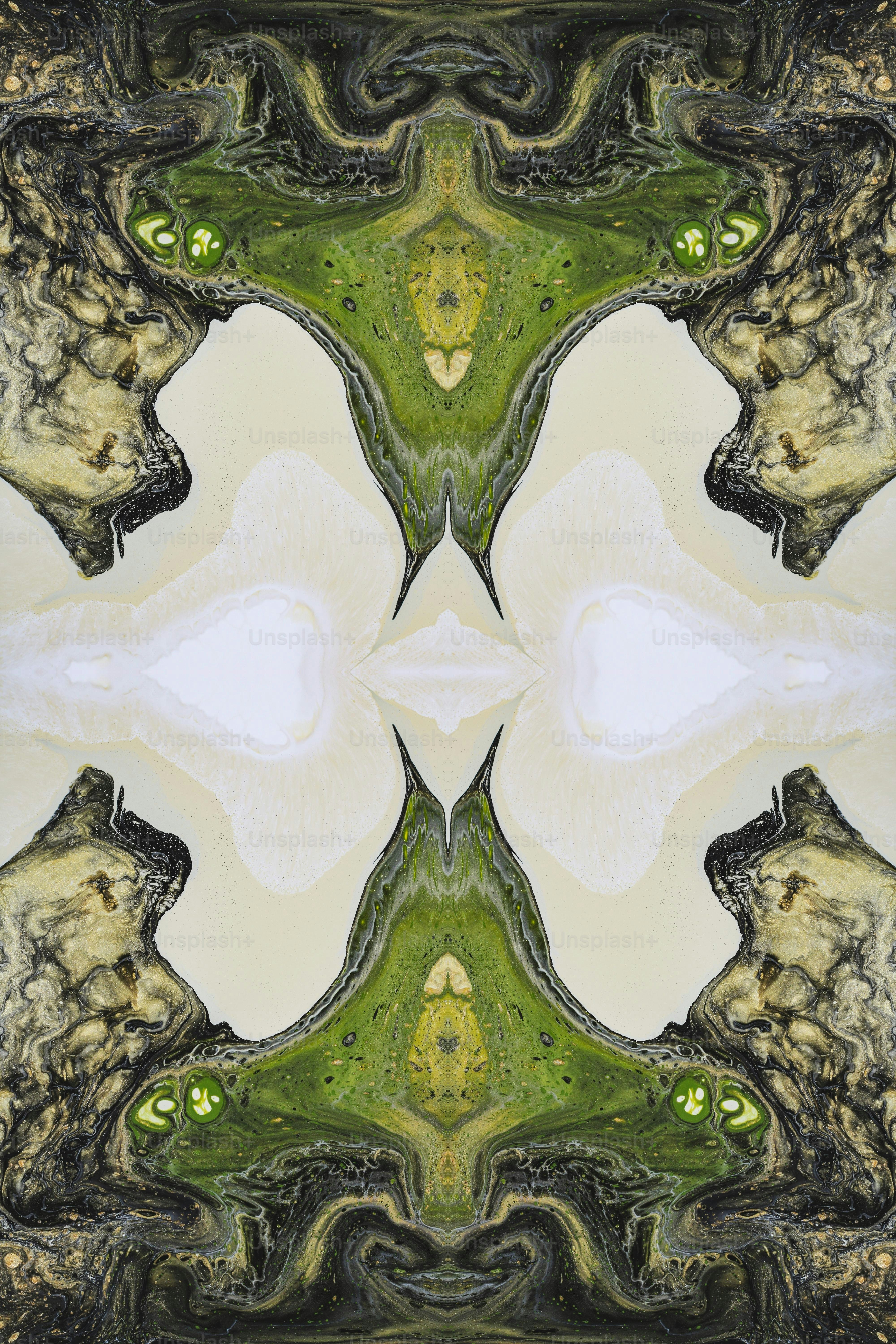 Una imagen de un patrón verde y blanco