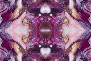 an abstract painting of a pink and purple flower