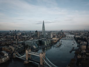 Une vue aérienne de la ville de Londres