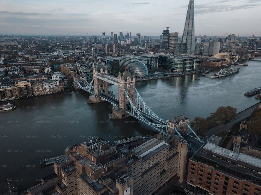 Une vue aérienne de la ville de Londres