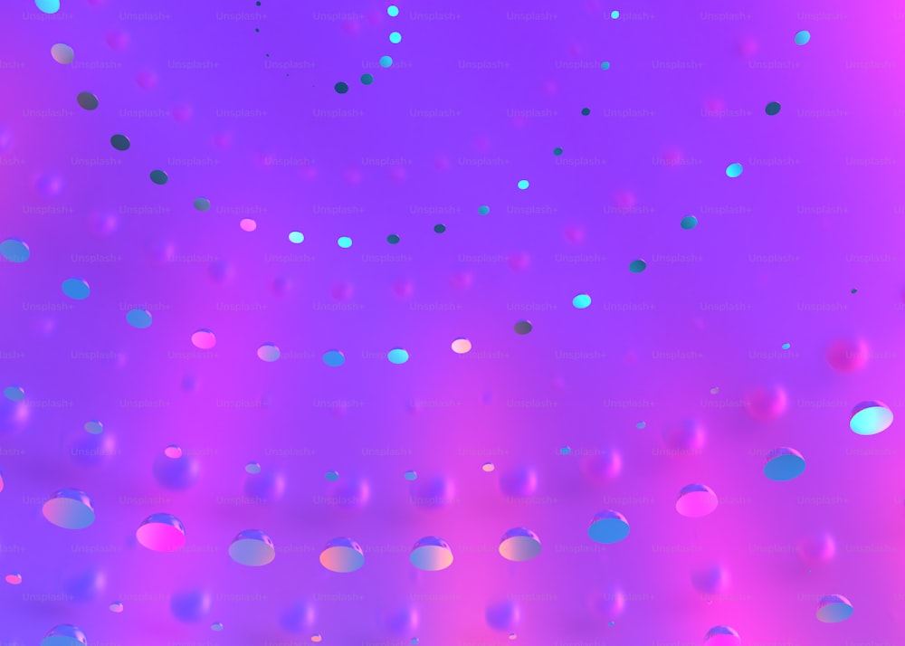 Un fond violet avec beaucoup de bulles de couleurs différentes