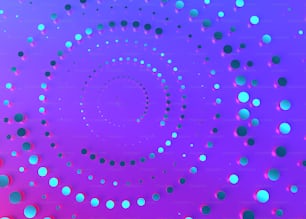 a purple background with blue and pink circles