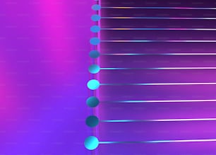 a purple and blue background with circles and lines