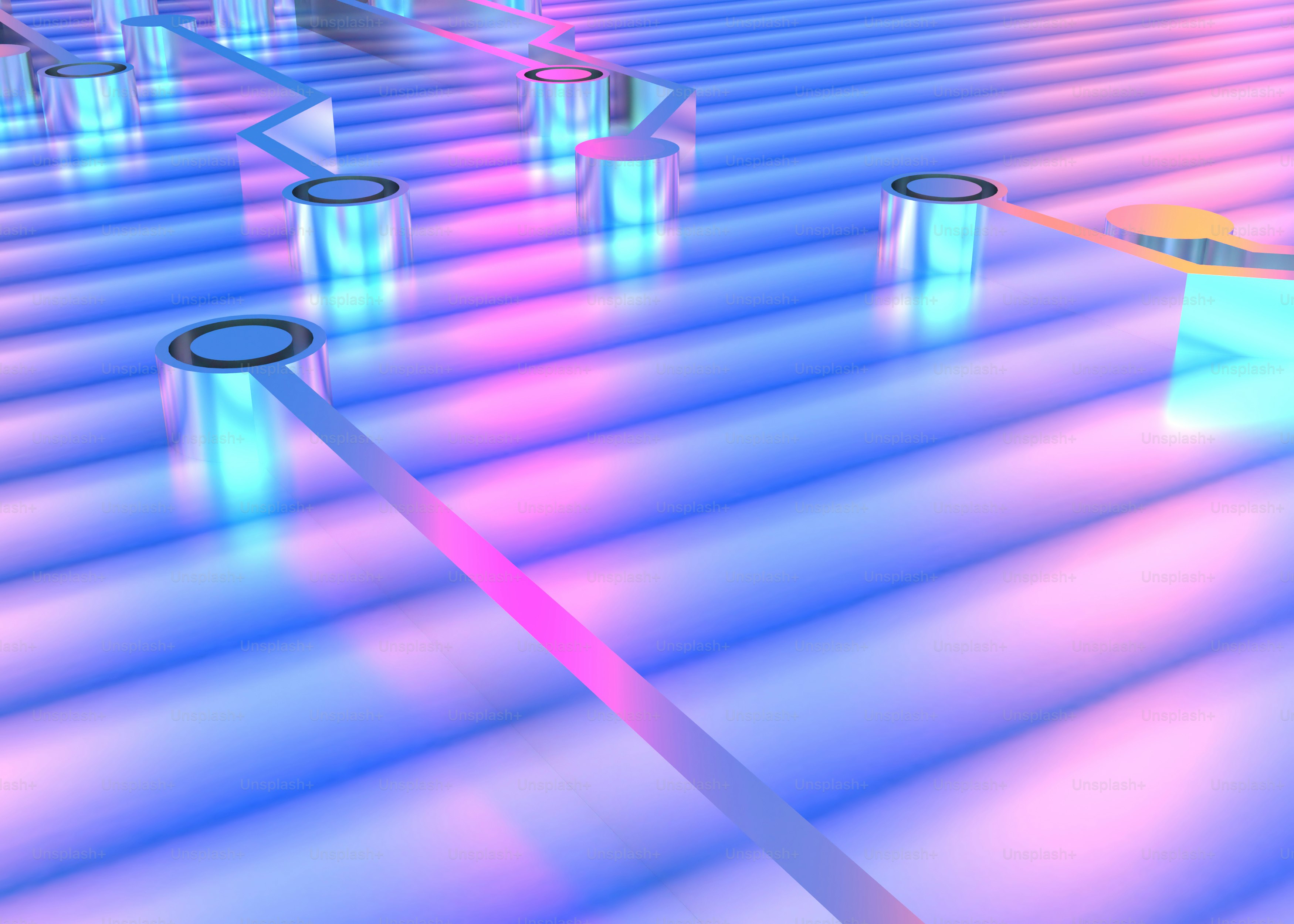 uma sala cheia de muitas luzes coloridas diferentes