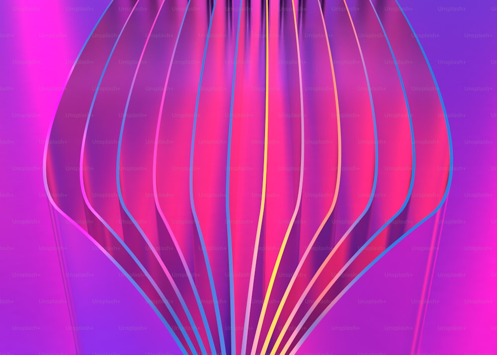 a digital image of a pink and blue vase