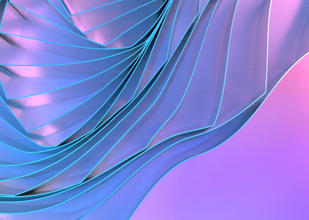 抽象的な青とピンクの背景に波線