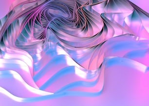 a computer generated image of a wave in pink and blue