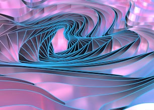 a computer generated image of a blue and pink swirl