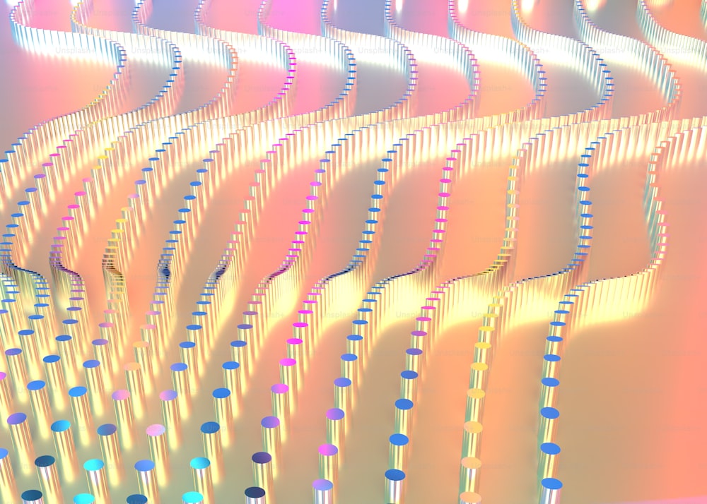 uma imagem gerada por computador de uma série de linhas onduladas
