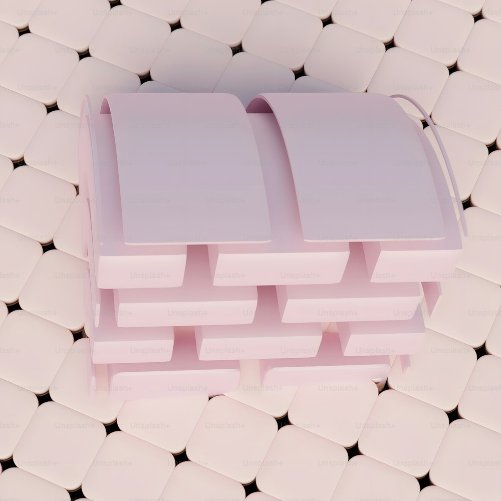 a close up of a pink object on a white surface