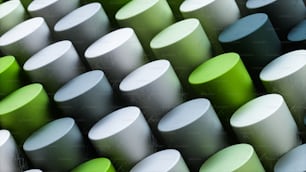 um close up de um monte de botões verdes e brancos