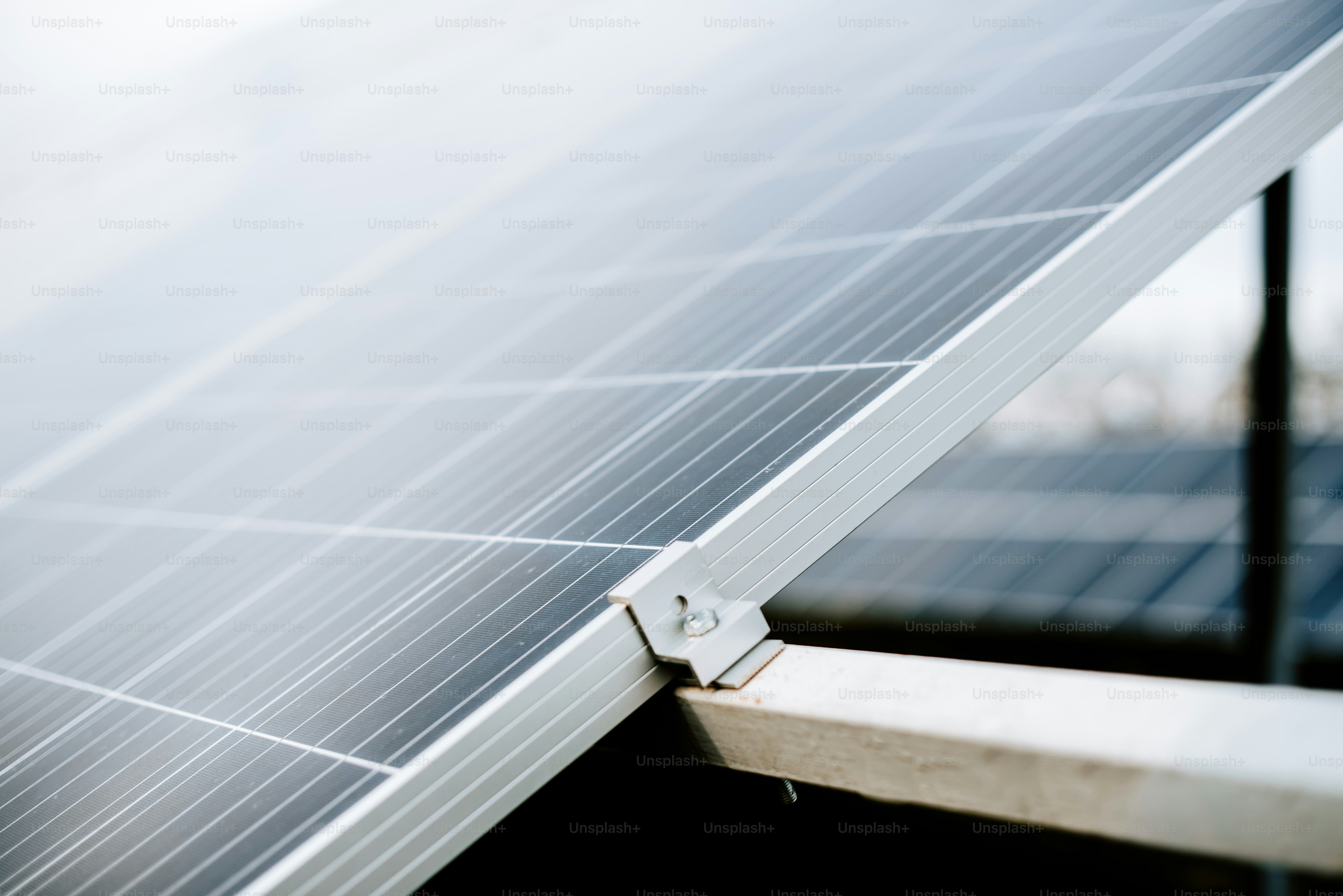A close up of a solar panel on a building photo – Negative space Image ...