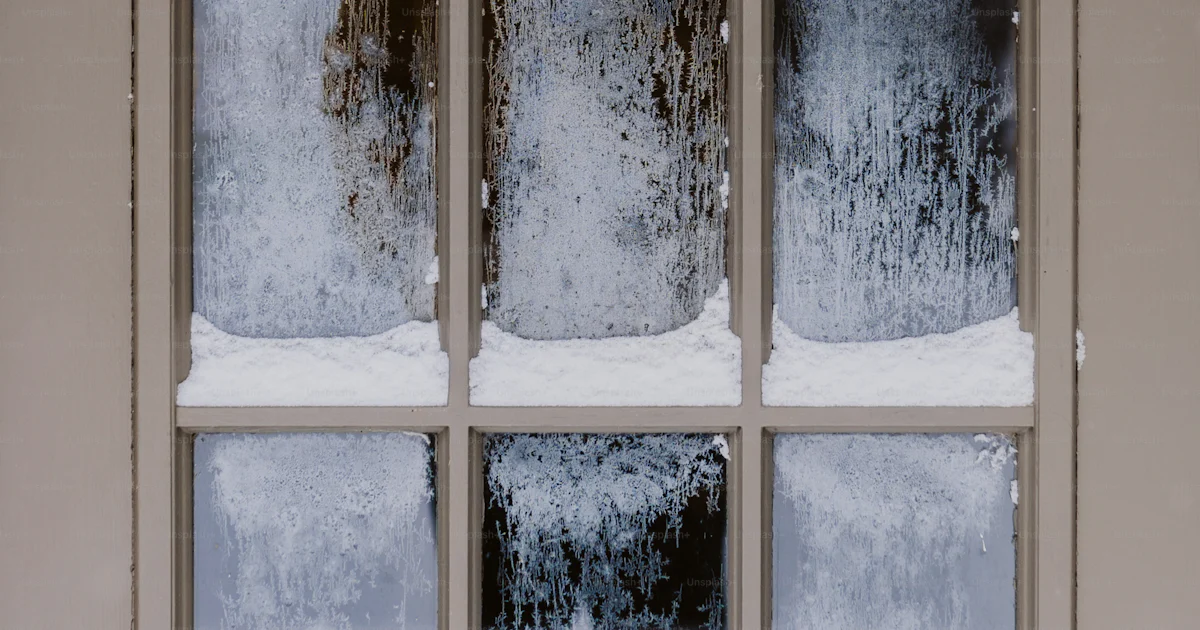 Colour Snow Windows A window that has snow on the outside of it photo – Texture Image on ...