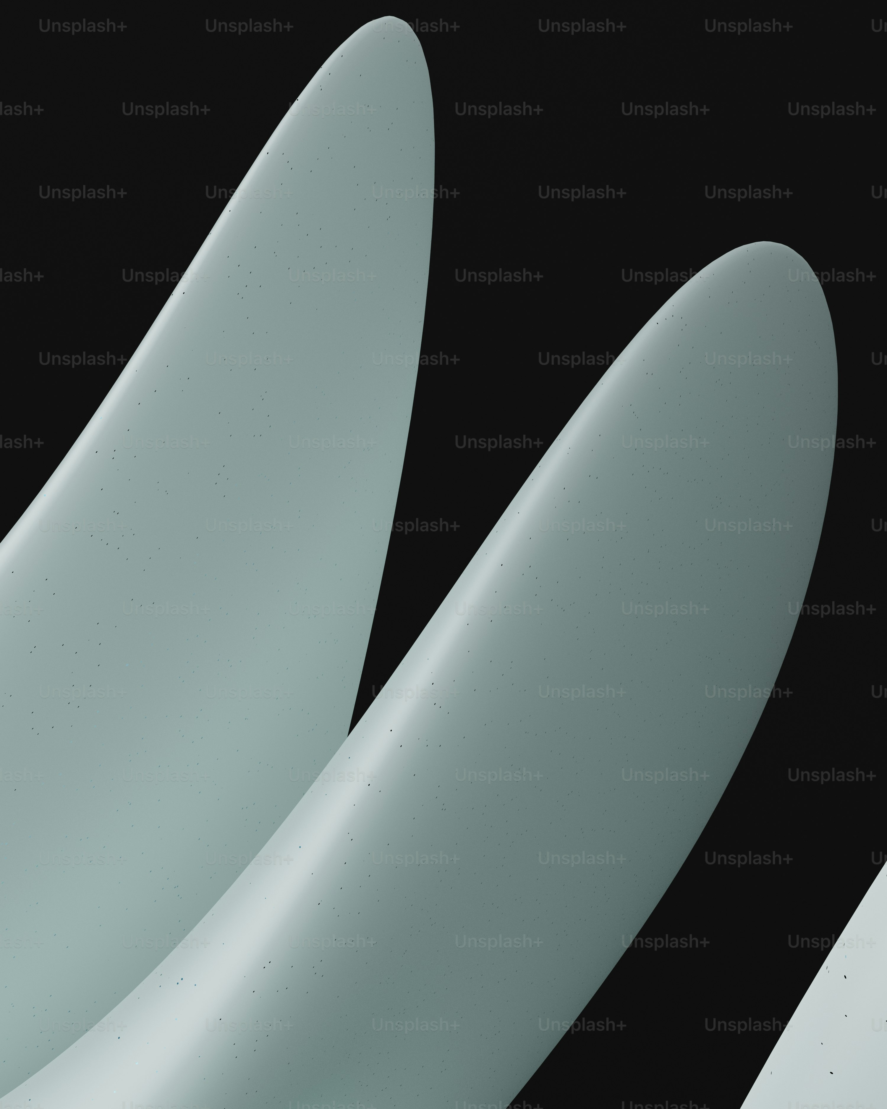 a couple of white surfboards sitting next to each other