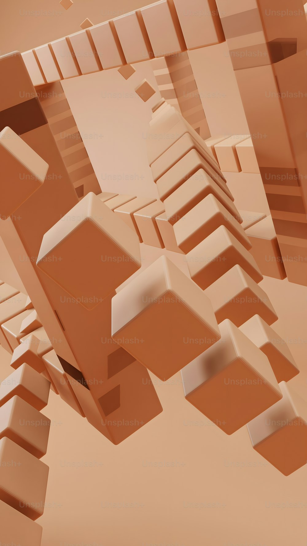 Una imagen generada por computadora de una ciudad abstracta