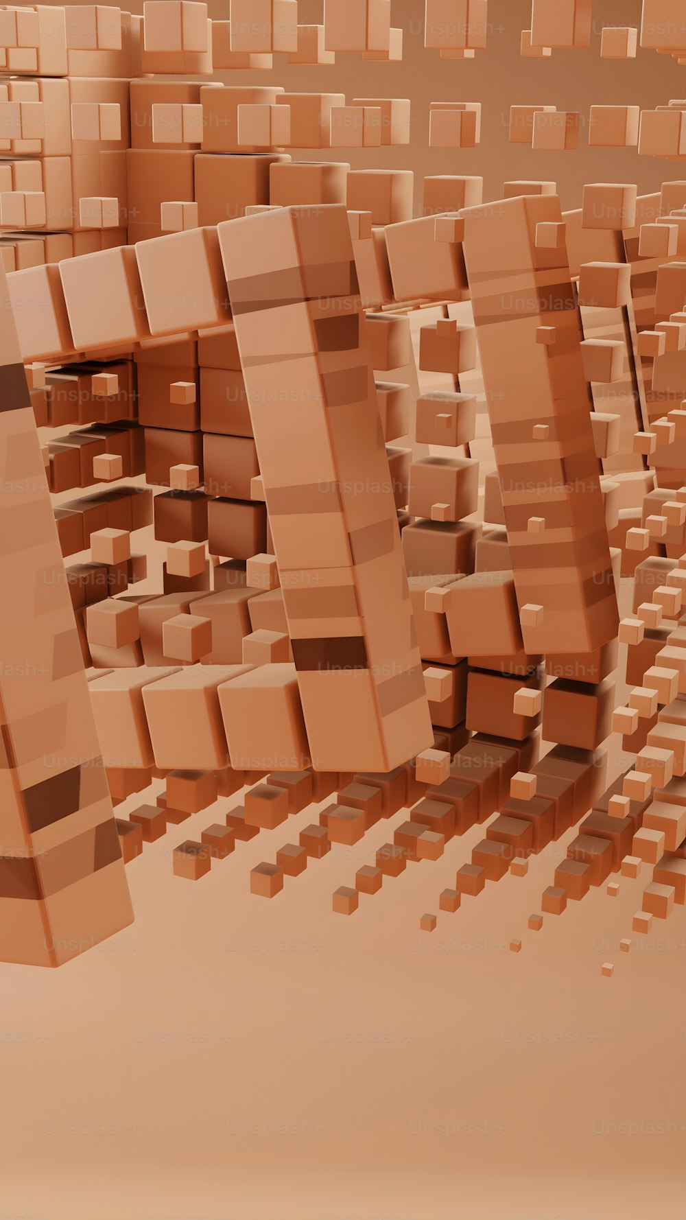 Una imagen abstracta de un grupo de cubos