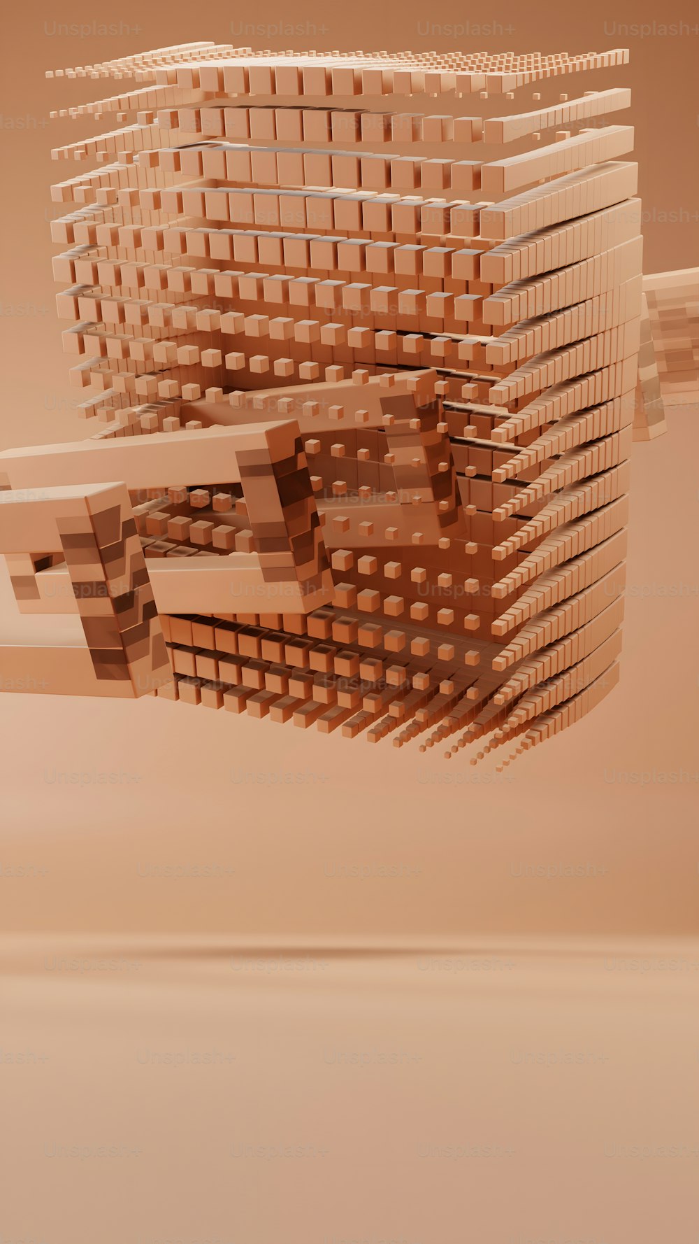 Una foto abstracta de un edificio hecho de cuadrados