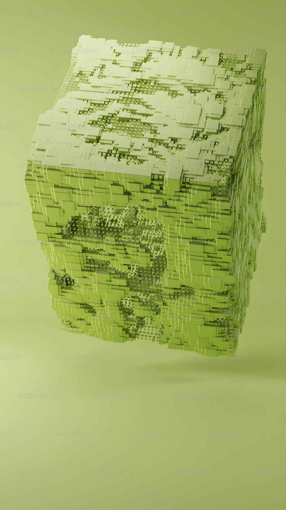 a green and white box with a pattern on it