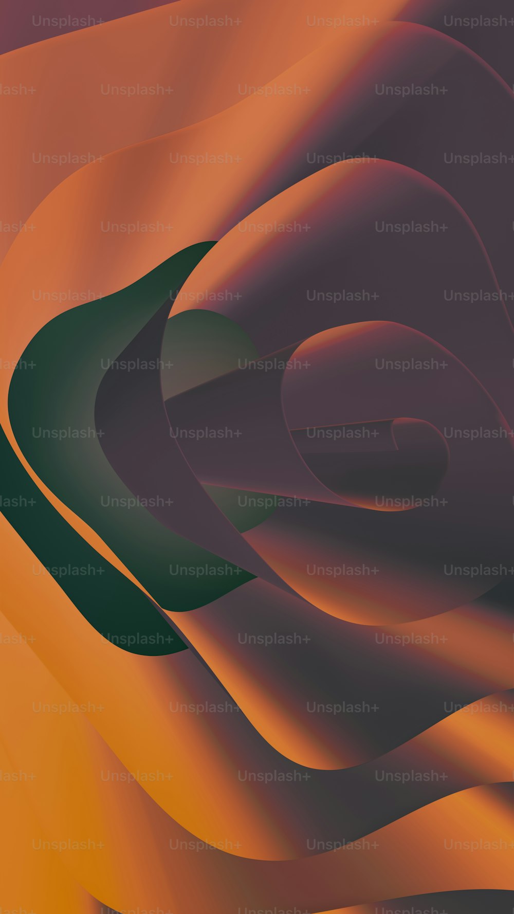 Un'immagine astratta di uno sfondo ondulato arancione e viola