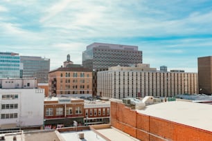 a view of a city with tall buildings