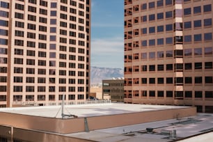 a view of a building from a rooftop