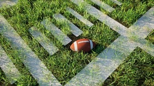 a football sitting in the middle of a maze