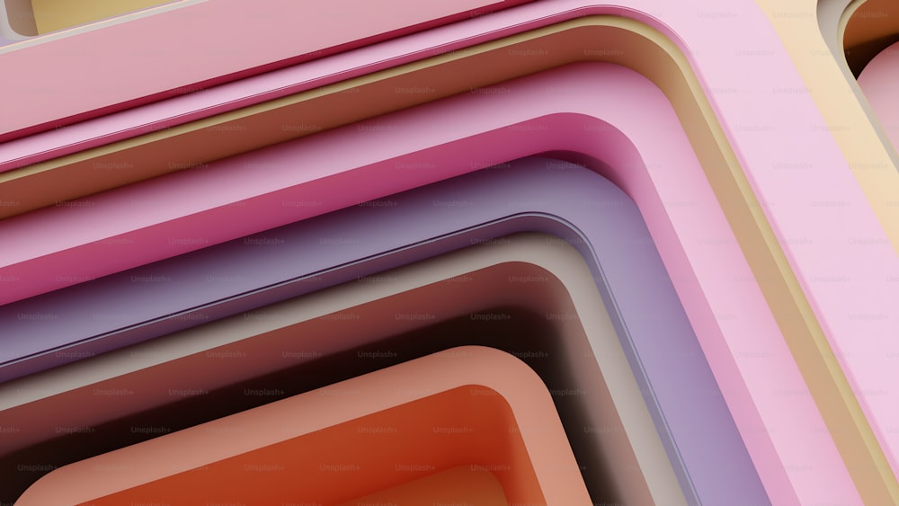 a close up of a stack of different colored objects