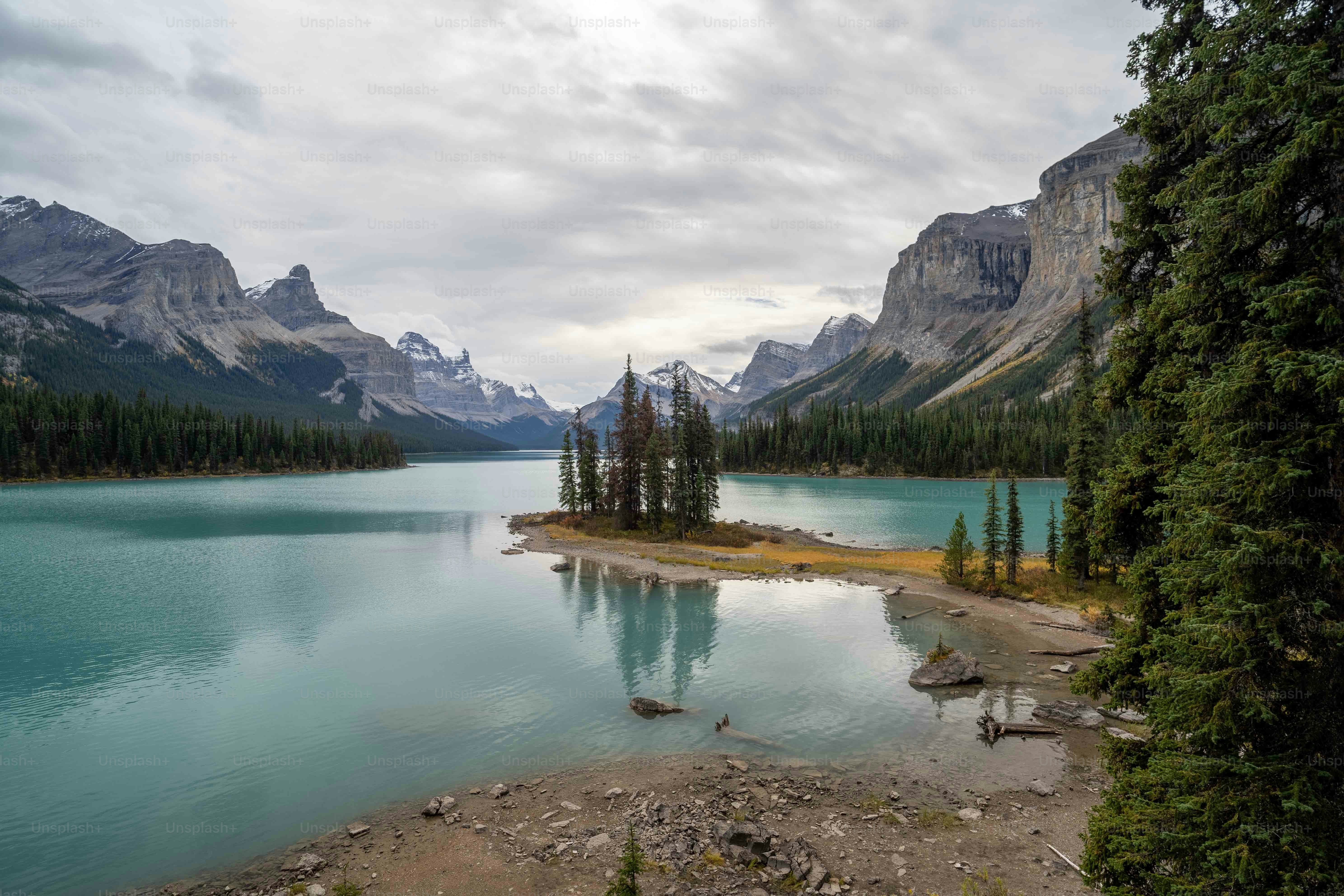a large body of water surrounded by mountains