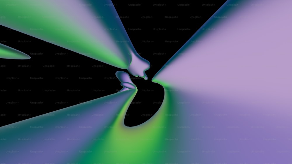 a computer generated image of a green and blue object