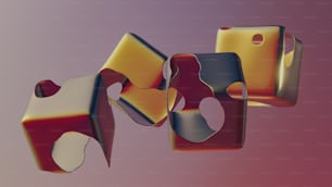 a 3d image of a group of objects