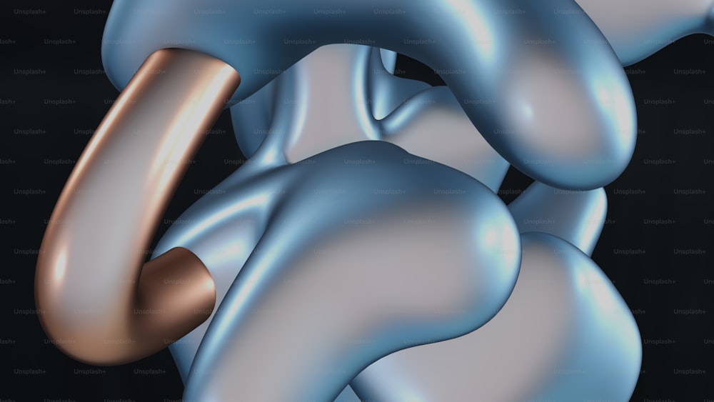 a 3d image of a woman's torso in blue and silver