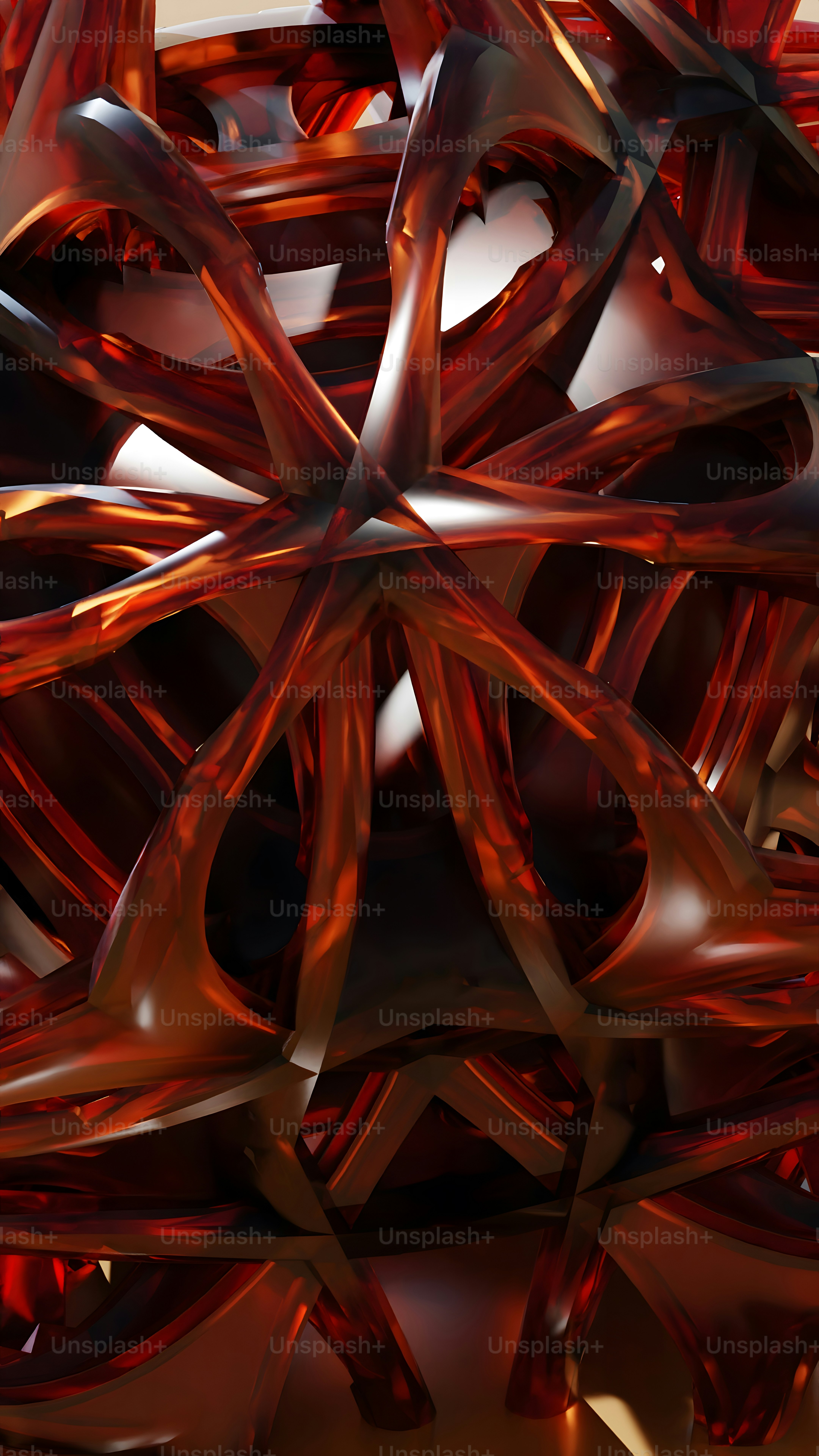 A bunch of red objects that are in the shape of a snowflake photo ...
