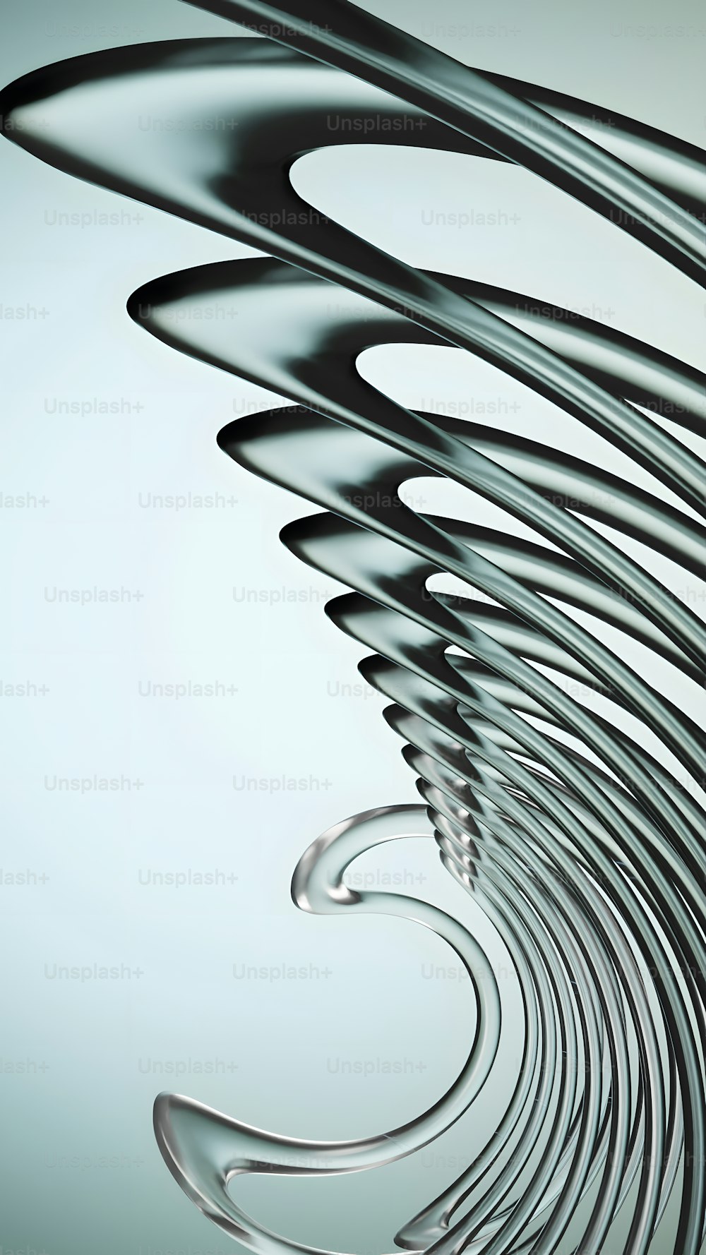 Una foto abstracta de un diseño en espiral sobre un fondo azul